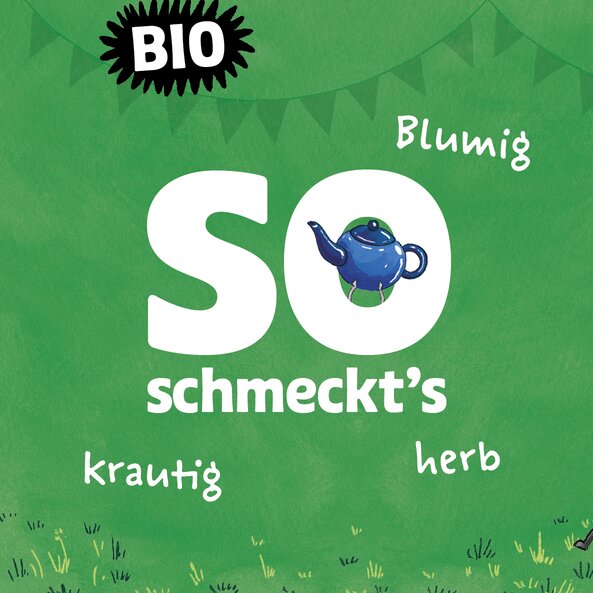 Grüne Neune organic herbal tea – floral, herbal and slightly bitter in taste