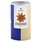 A star anise is placed as a photograph in the middle of the beige-blue tin.